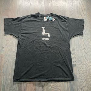 y2k “f**k yeah i’m weird” black and white perfectly faded unamerican t shirt
